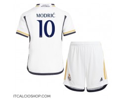 Real Madrid Luka Modric #10 Prima Maglia Bambino 2023-24 Manica Corta (+ Pantaloni corti)